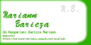 mariann baricza business card